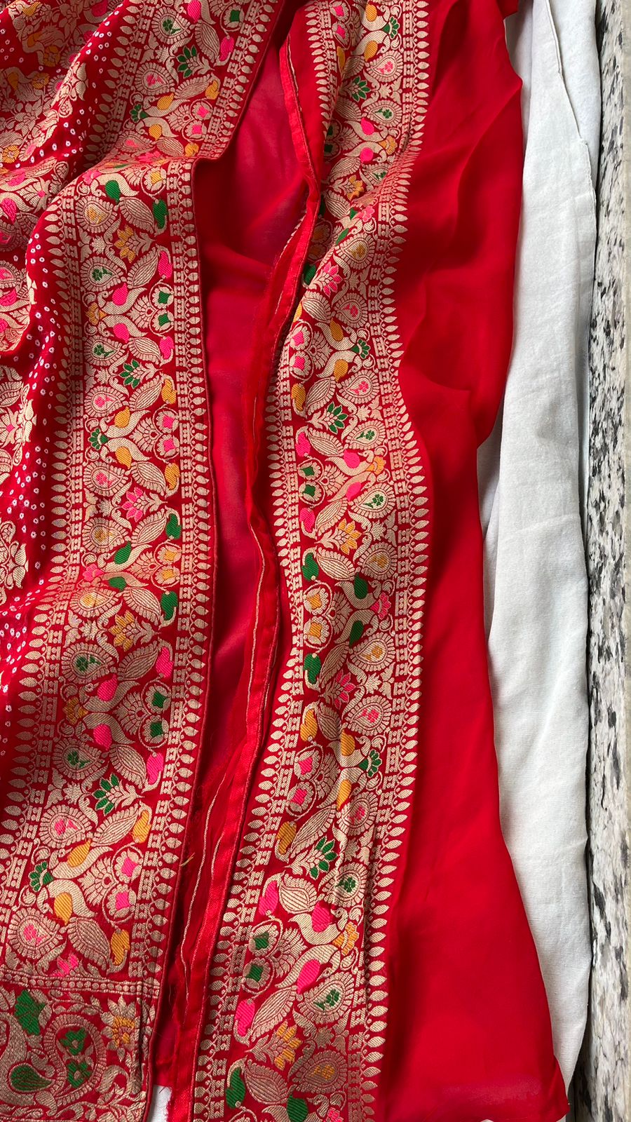 Pure Meenakari Khaddi Georgette Bandhani